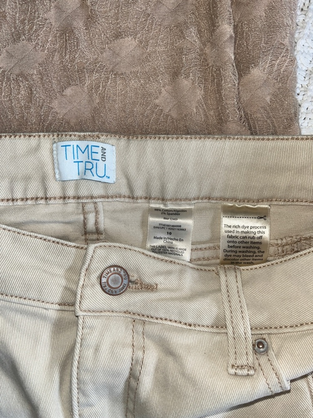 2pc Outfit bundle cute cargo look denim tan khaki mini skirt sz10& Mitto tan top - Picture 4 of 12